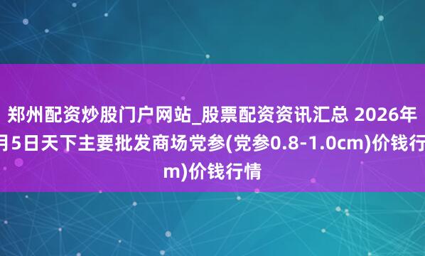 郑州配资炒股门户网站_股票配资资讯汇总 2026年2月5日天下主要批发商场党参(党参0.8-1.0cm)价钱行情